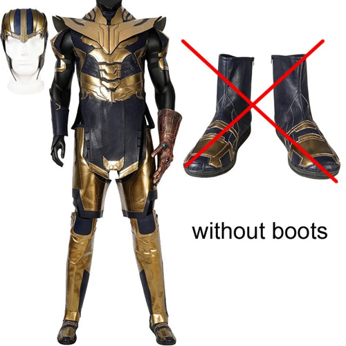 Thanos-Kostüm – Marineblau-goldene Endgame-Rüstung ohne Stiefel
