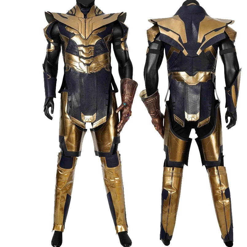 Thanos-Kostüm – Marineblau-goldene Endgame-Rüstung ohne Stiefel