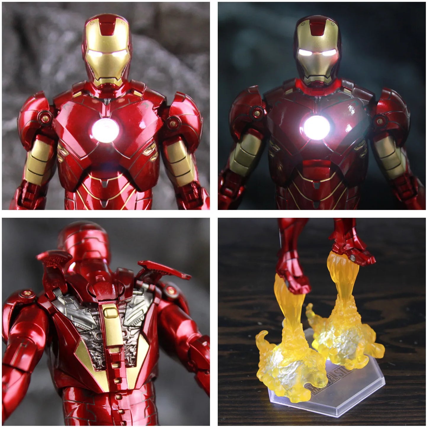 Figura LED de los Vengadores Iron Man Mark IV - Pose Estática Manos Intercambiables