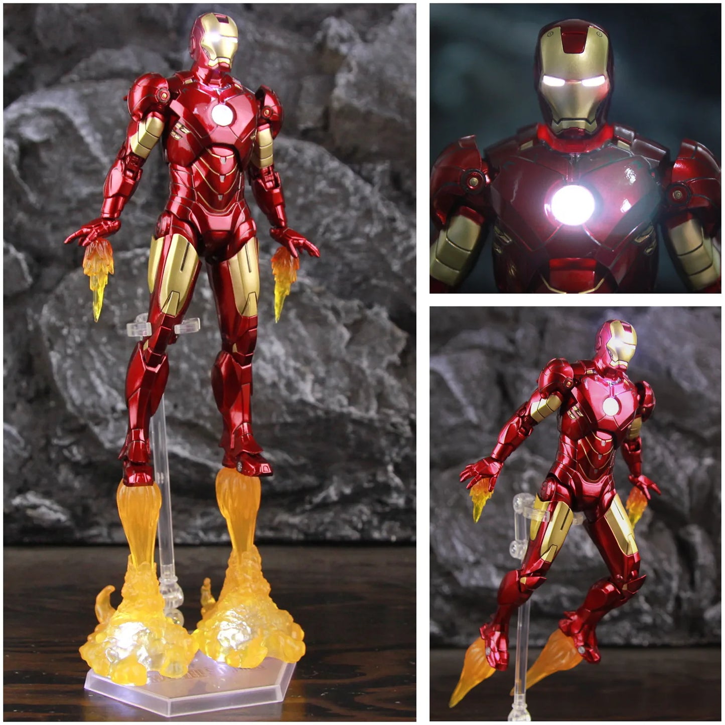 Figura LED de los Vengadores Iron Man Mark IV - Pose Estática Manos Intercambiables