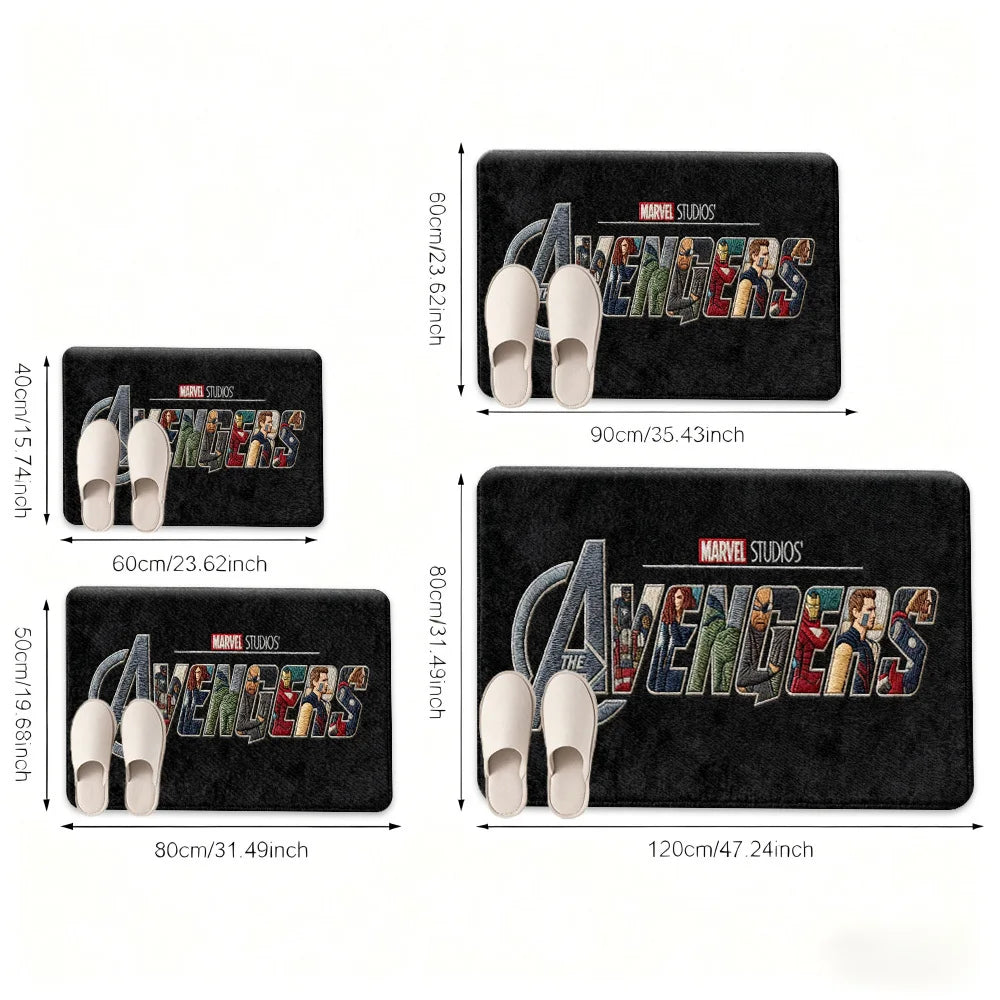 Marvel Avengers Teppich – Schwarz-weißes Logo-Design