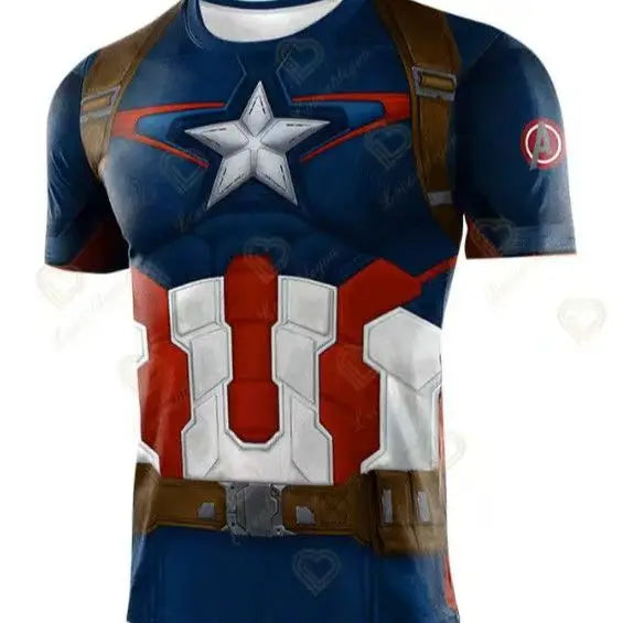 Captain America Kompressionsshirt - Avengers-Logo-Schulterträger