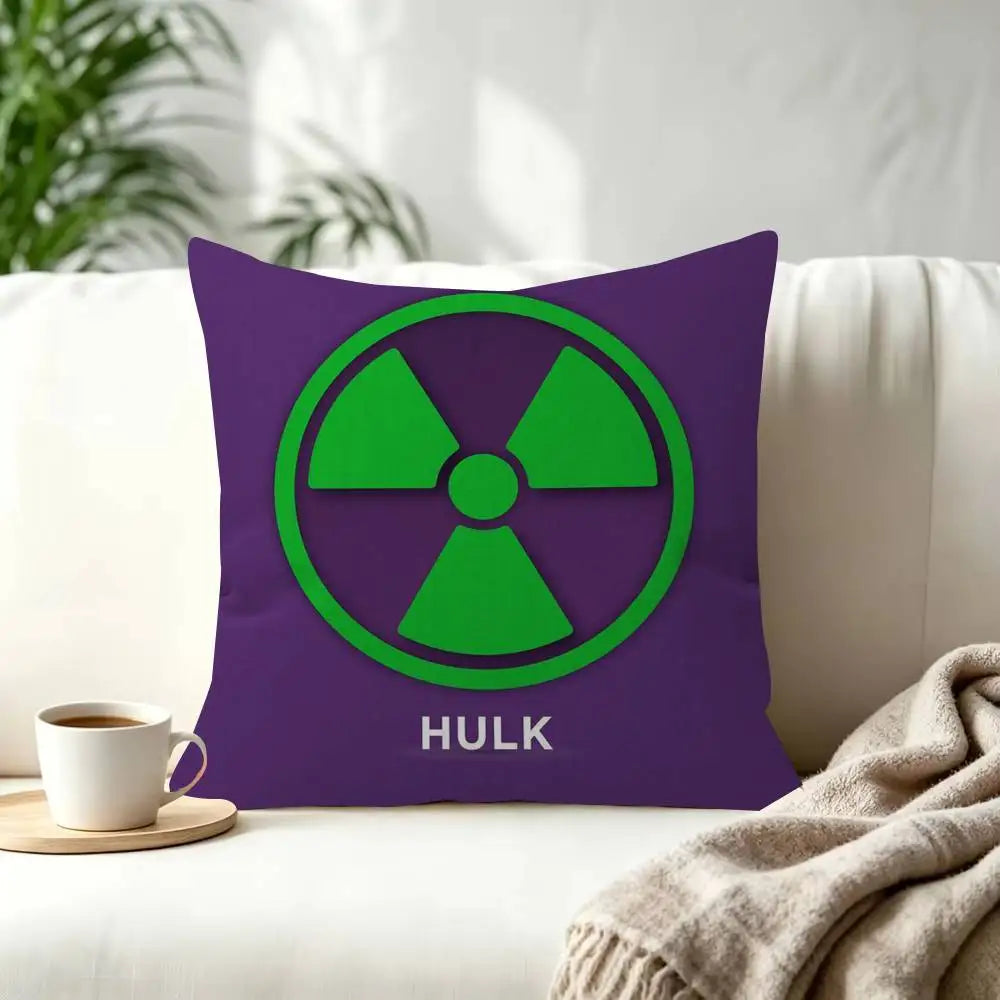 Funda de Cojín Hulk - Símbolo Radiactivo Morado