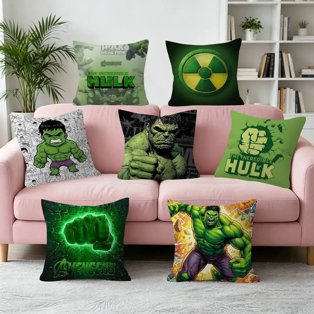 Hulk-Kissenbezug - Rückansicht auf Zeitungs-Hintergrund