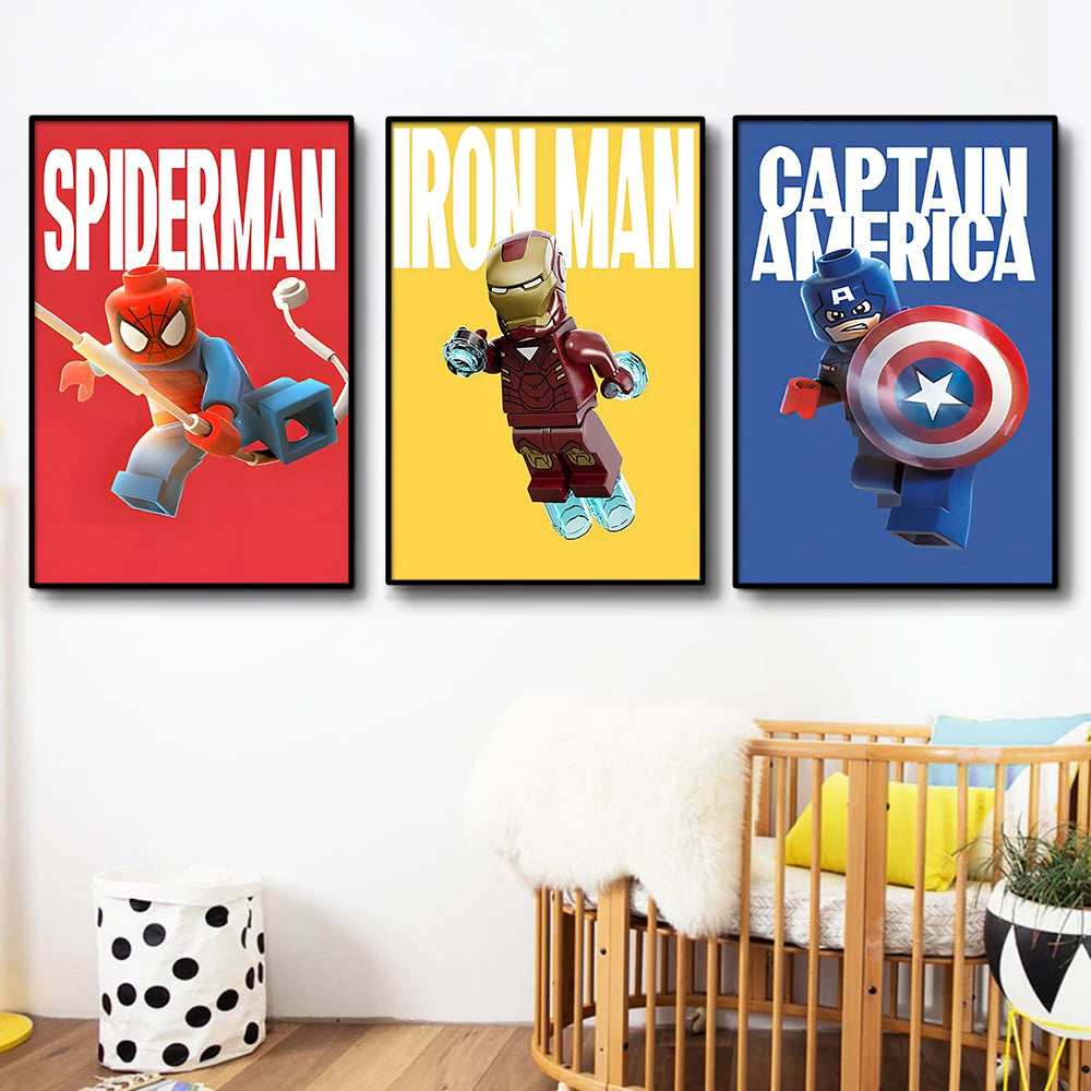 Poster Avengers Joker - Stil Lego Grüner Hintergrund