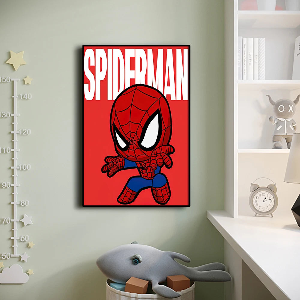 Póster Avengers Wolverine - Estilo Chibi Fondo Amarillo