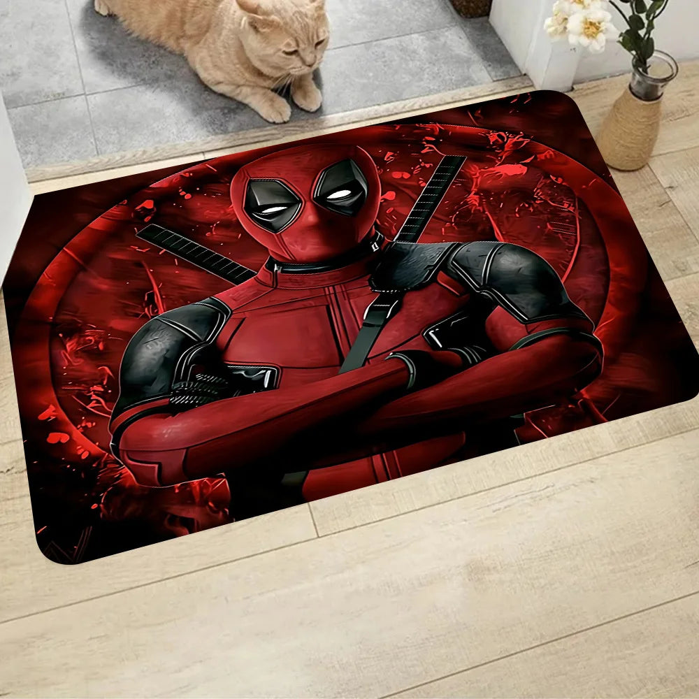 Marvel Deadpool Teppich – Rotblutiges Design mit verschränkten Armen