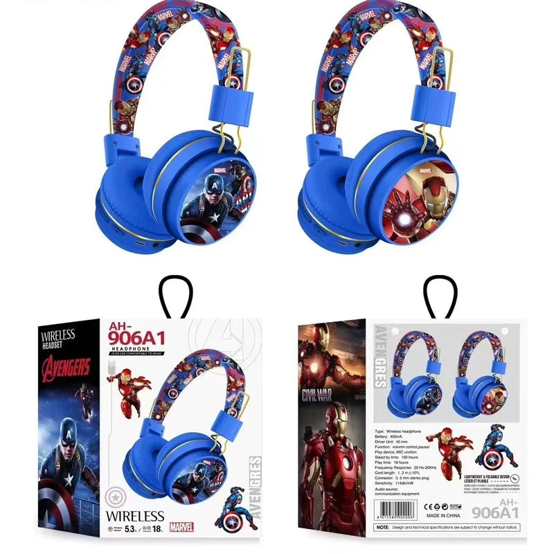 Auriculares Bluetooth Avengers Iron Man Capitán América - Azul