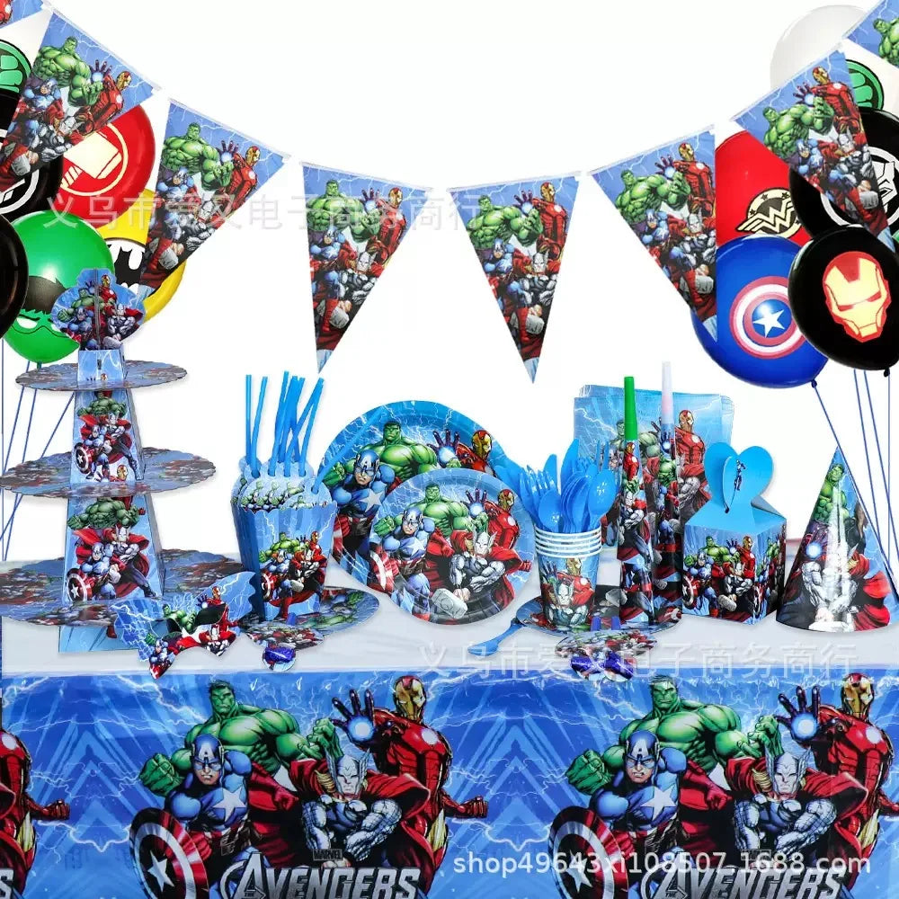 Decoración Cumpleaños Avengers - Sombreros x6