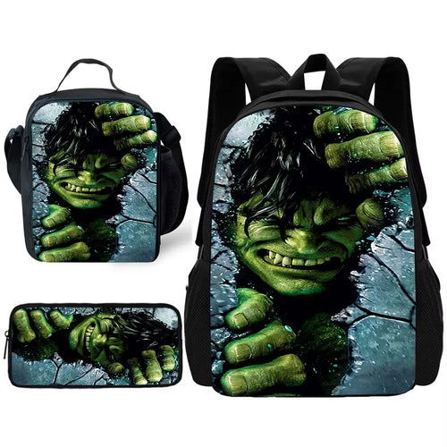 Set de mochila de Hulk - Cara emergiendo de muro de piedra agrietado