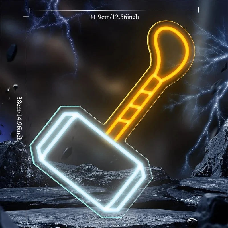 LED Neon Avengers Thor - Hammer Mjolnir