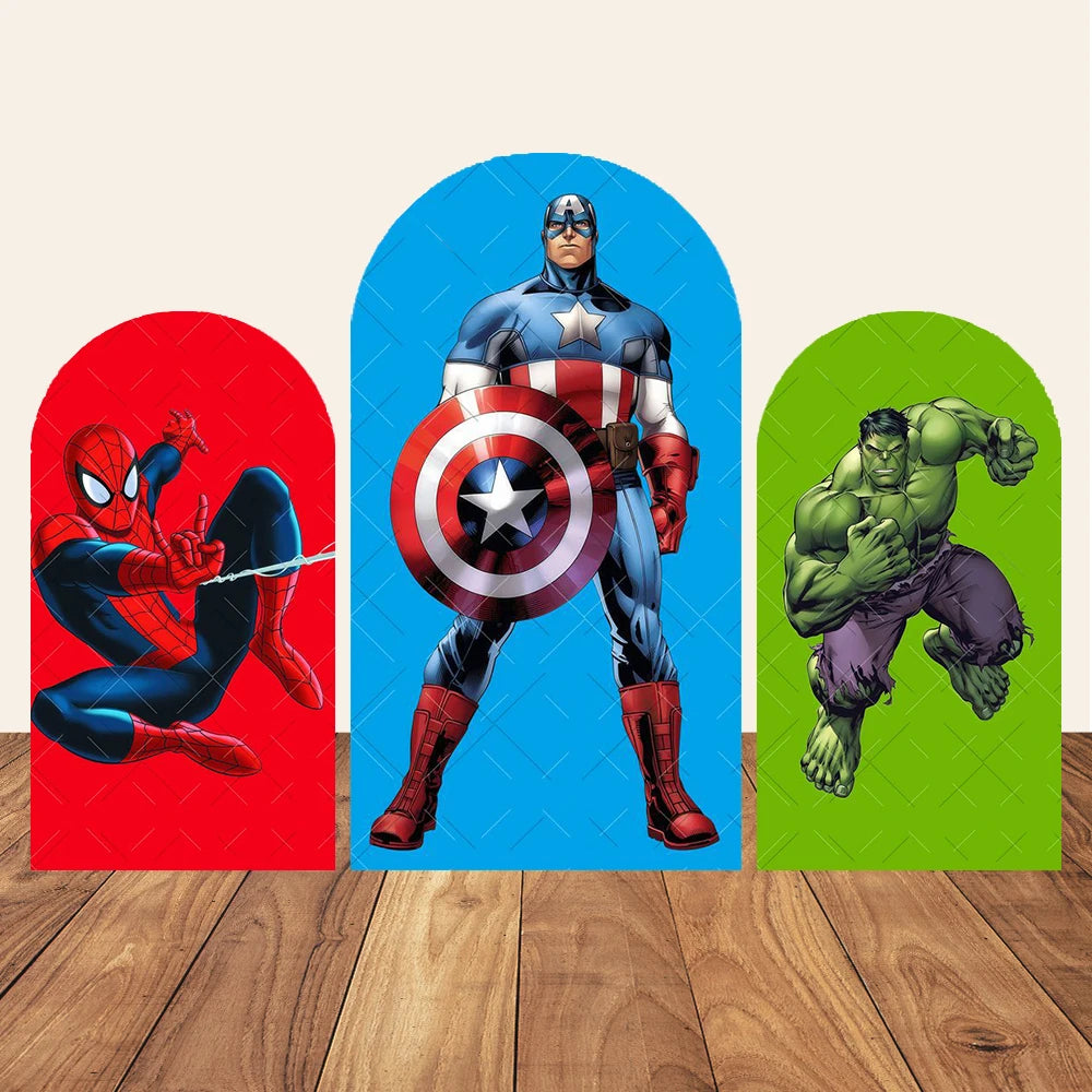 Fondo de Fiesta Arco Avengers Capitán América - Fondo Azul Liso