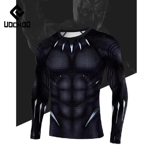 T-Shirt de Compression Black Panther - Design Griffes Écailles