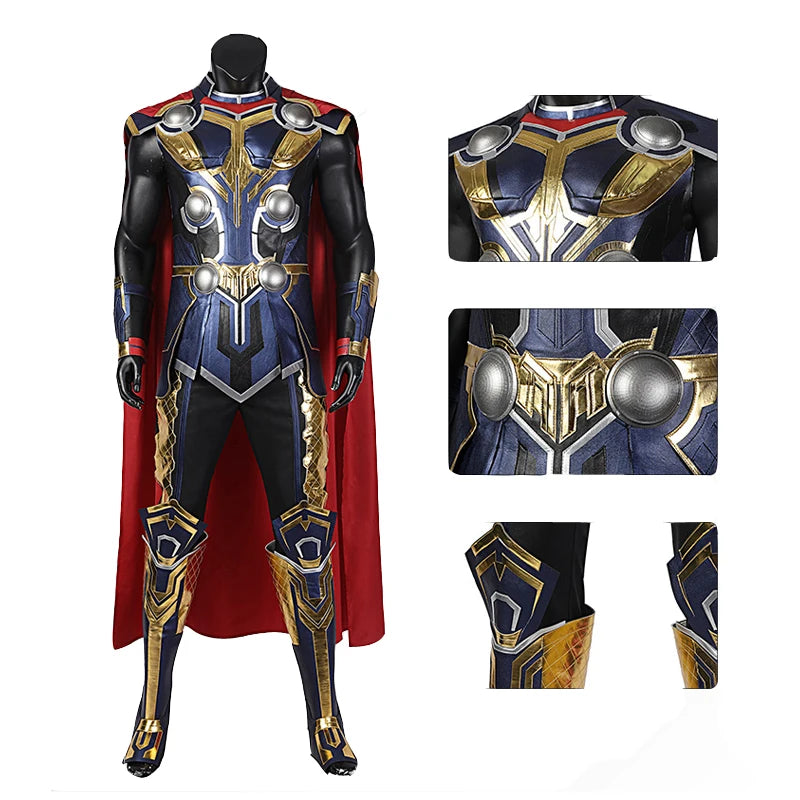 Costume Cosplay Thor Love and Thunder - Combinaison Odinson Cape Rouge Armure