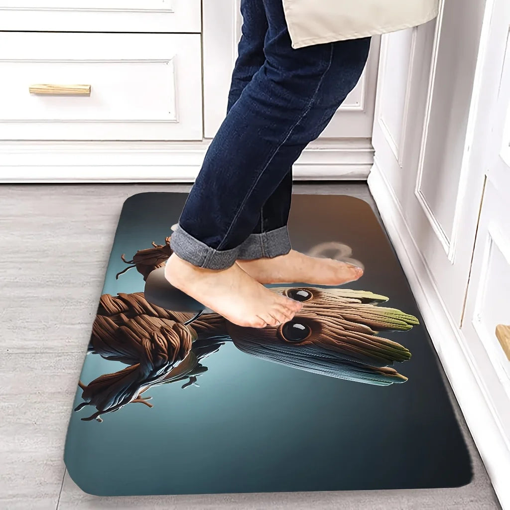 Tapis de bain antidérapant Groot Marvel avec motif 3D