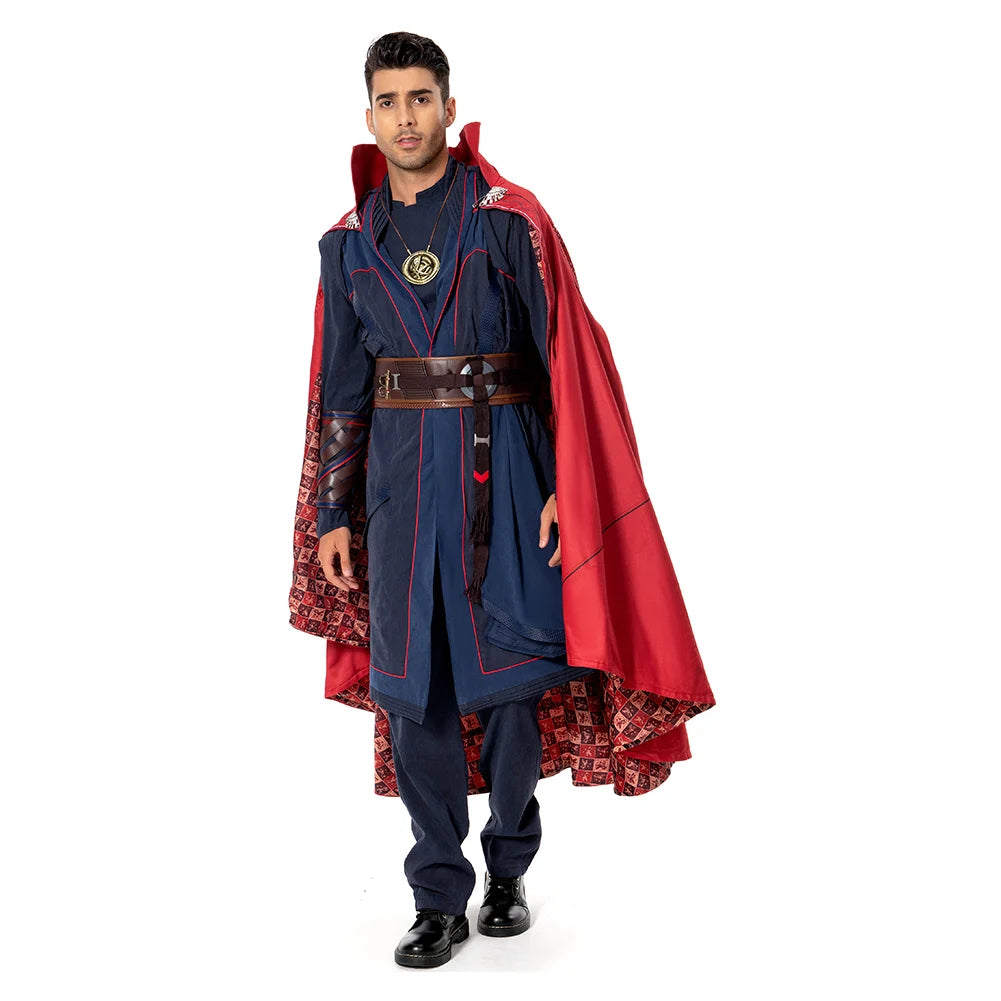 Déguisement Doctor Strange - Robe Bleue avec Cape de Lévitation et Perruque