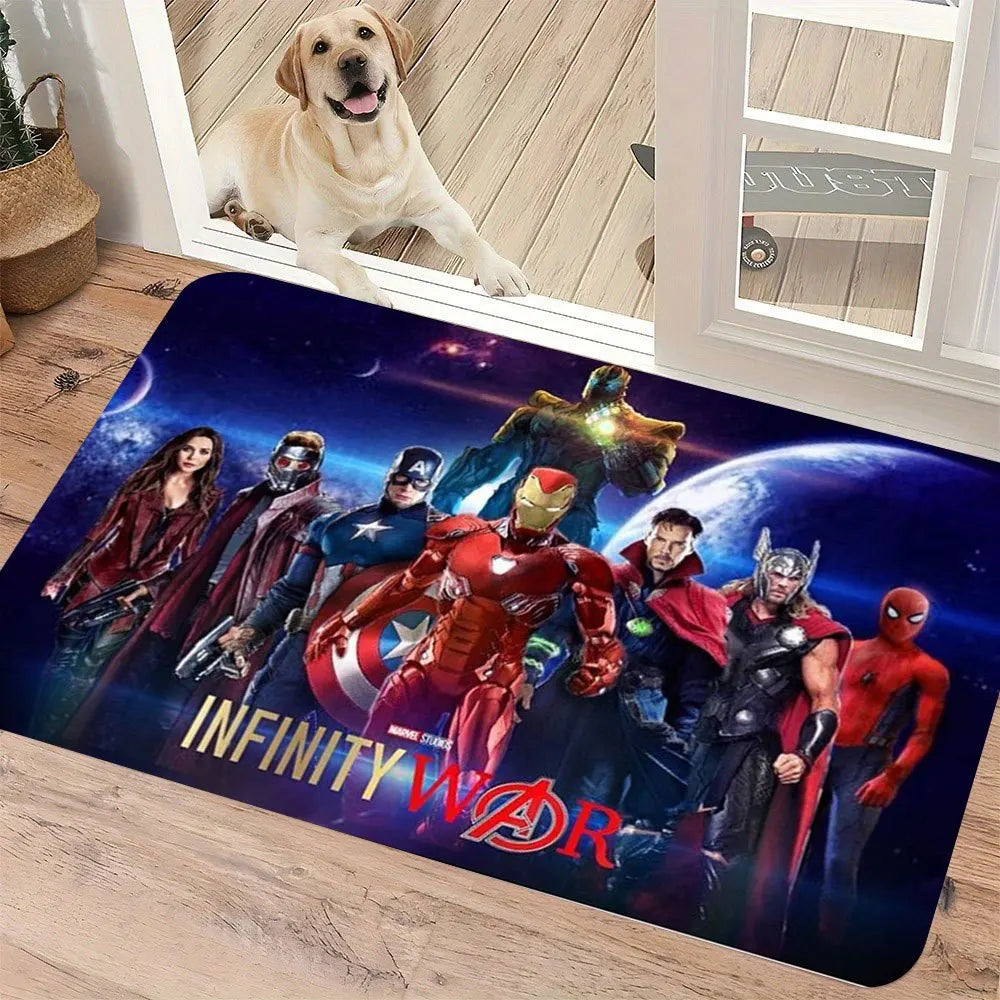 Alfombra Marvel Vengadores Infinity War - Diseño Siluetas Azul Noche
