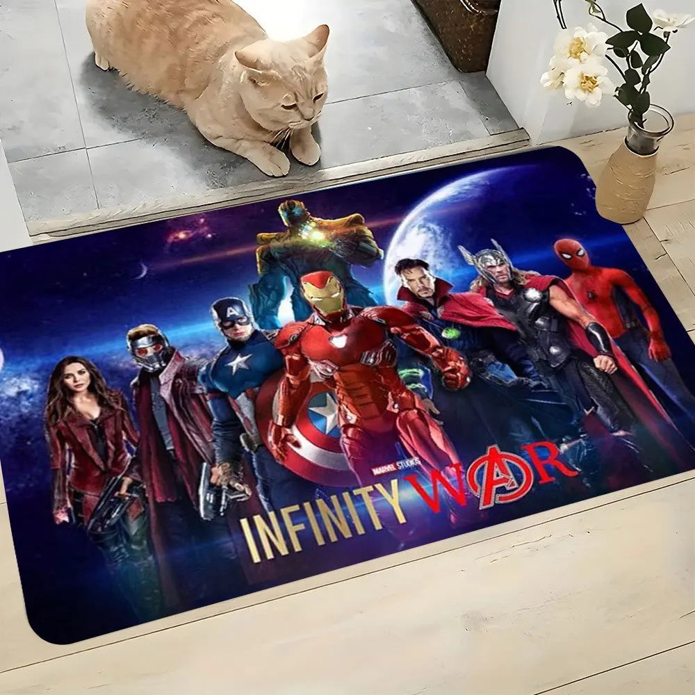 Alfombra Marvel Vengadores Infinity War - Diseño Siluetas Azul Noche