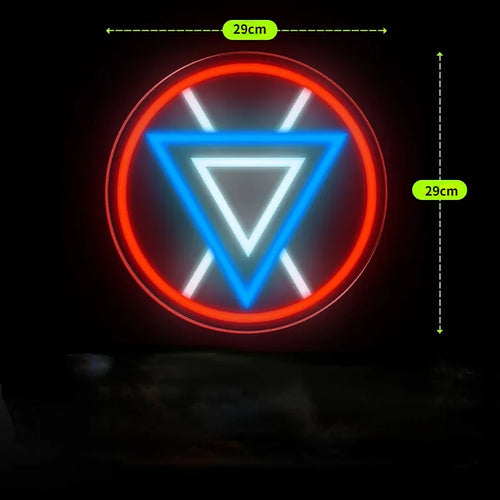 LED-Neon Avengers Iron Man - Dreieckiger Reaktor