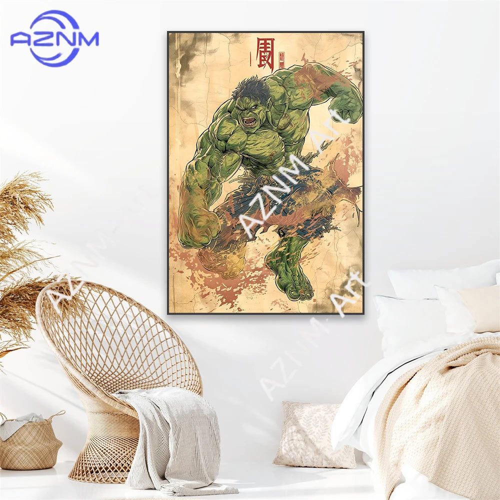 Poster Avengers Wolverine - Style Japonais Vintage