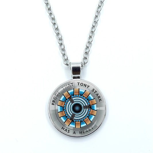Collier Pendentif Réacteur Arc Tony Stark - Iron Man Verre Cabochon