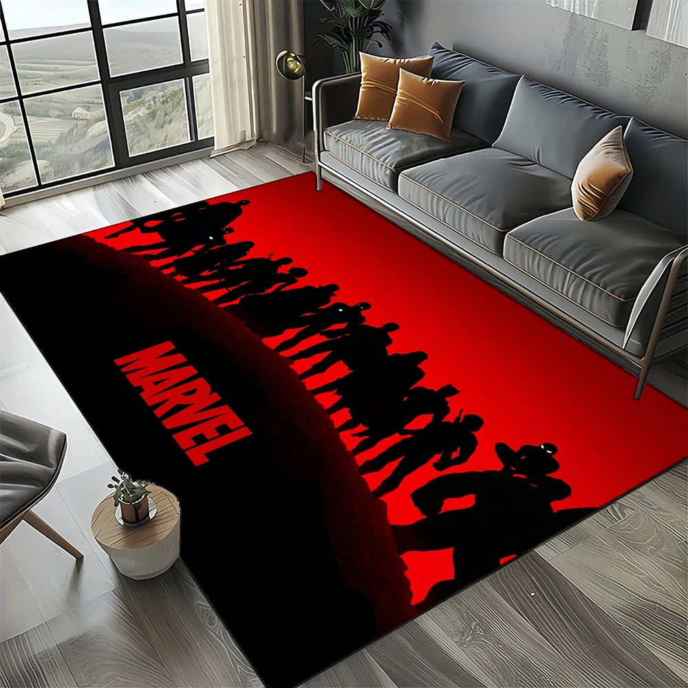Alfombra Avengers 3D - Diseño Capitán América Dinámico Azul