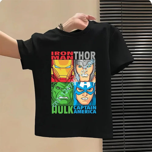 Camiseta infantil Los Vengadores - Diseño Hulk Thor Negro
