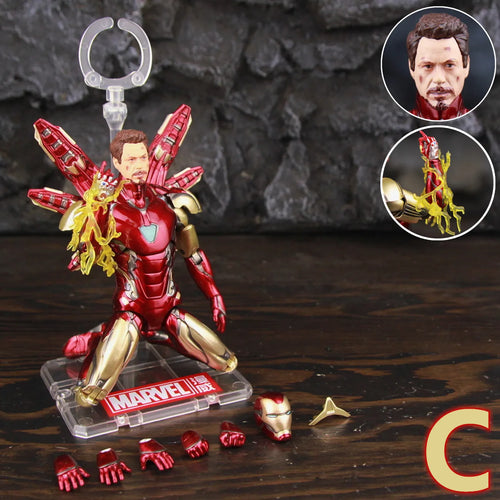 Figura ZD Toys Iron Man MK85 2.0 LED - Pose de Rodillas Efecto Luminoso