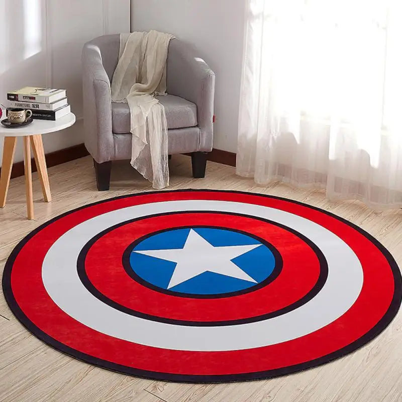 Alfombra Redonda Avengers Capitán América - Escudo Colores Vivos