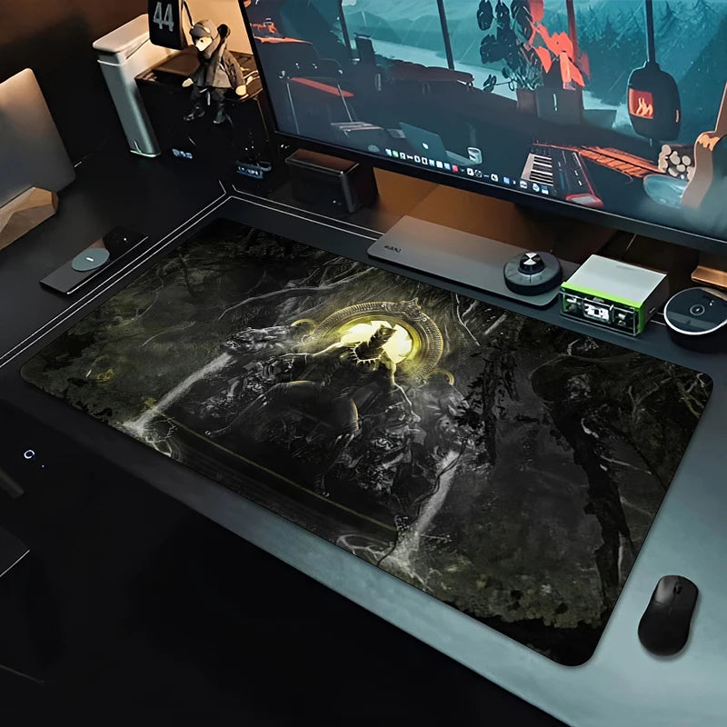 Tapis de Souris XXL Gaming Black Panther - Noir Monochrome Bureau
