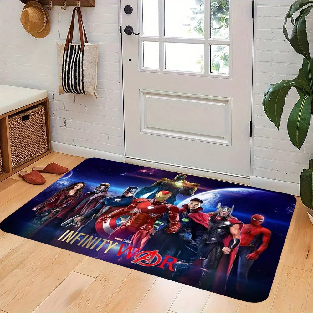 Alfombra Marvel Vengadores Infinity War - Diseño Siluetas Azul Noche
