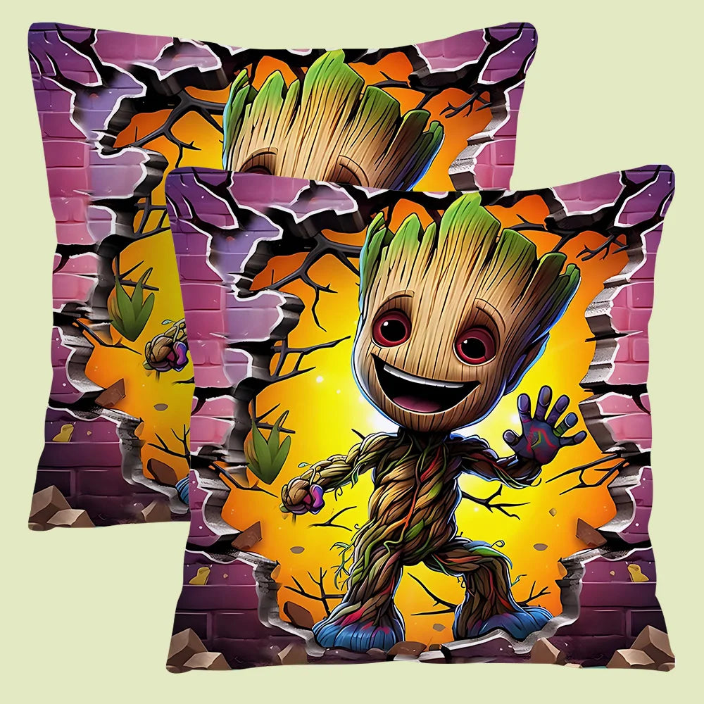 Housse de Coussin Baby Groot - Lucioles Fleurs Dorées Doux