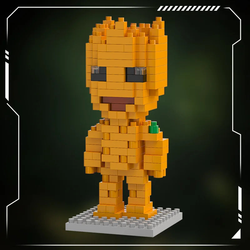 Bloques de Construcción Avengers Baby Groot Chibi - Naranja Marrón