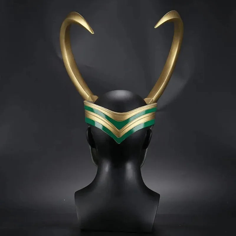 Casco Cosplay Loki - Cuernos Dorados y Esmeralda