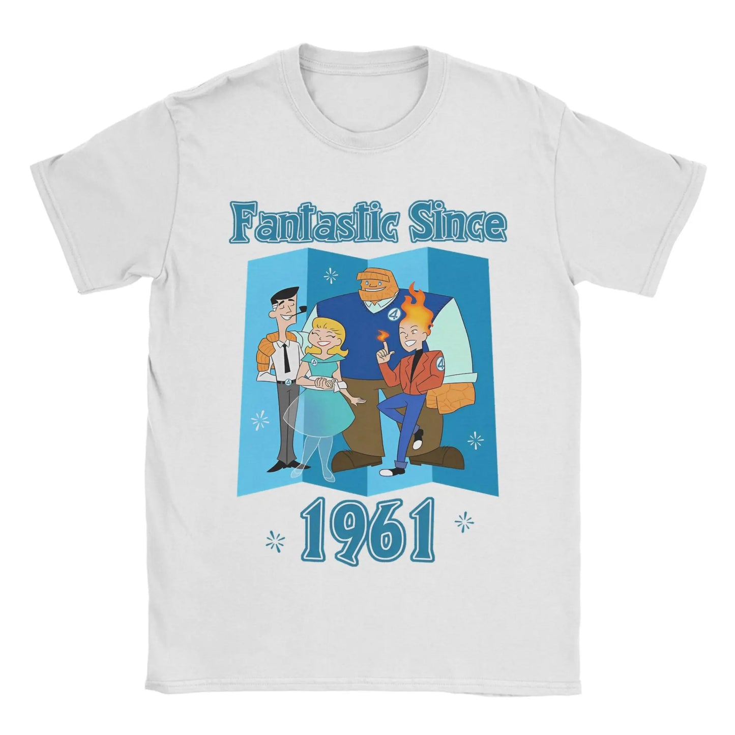 T-Shirt The Fantastic 4 First Steps - Poster Rétro Bleu Unisexe