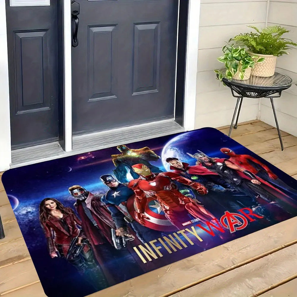 Alfombra Marvel Vengadores Infinity War - Diseño Siluetas Azul Noche