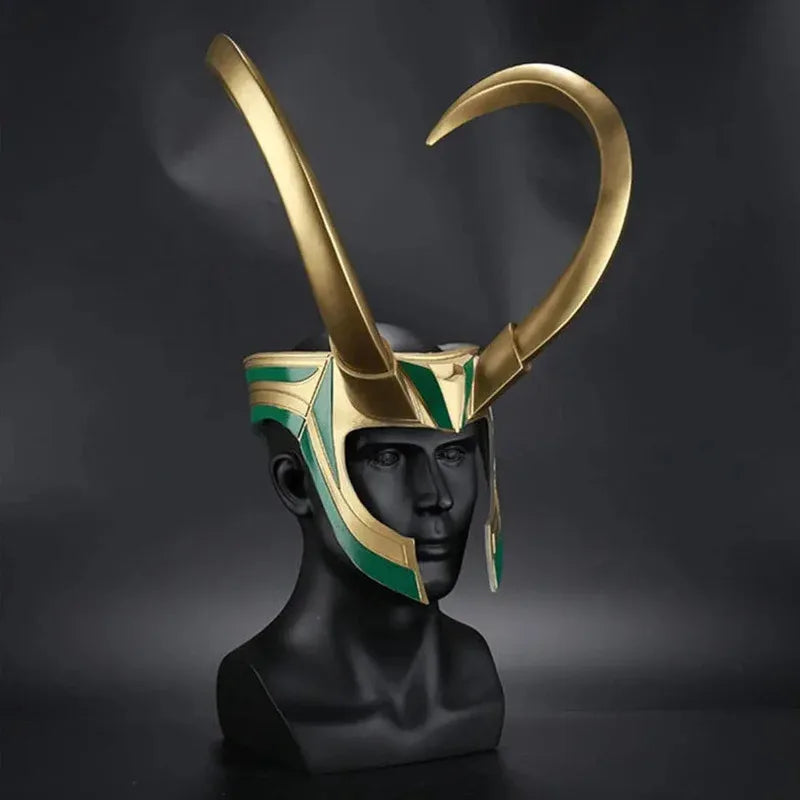 Casco Cosplay Loki - Cuernos Dorados y Esmeralda