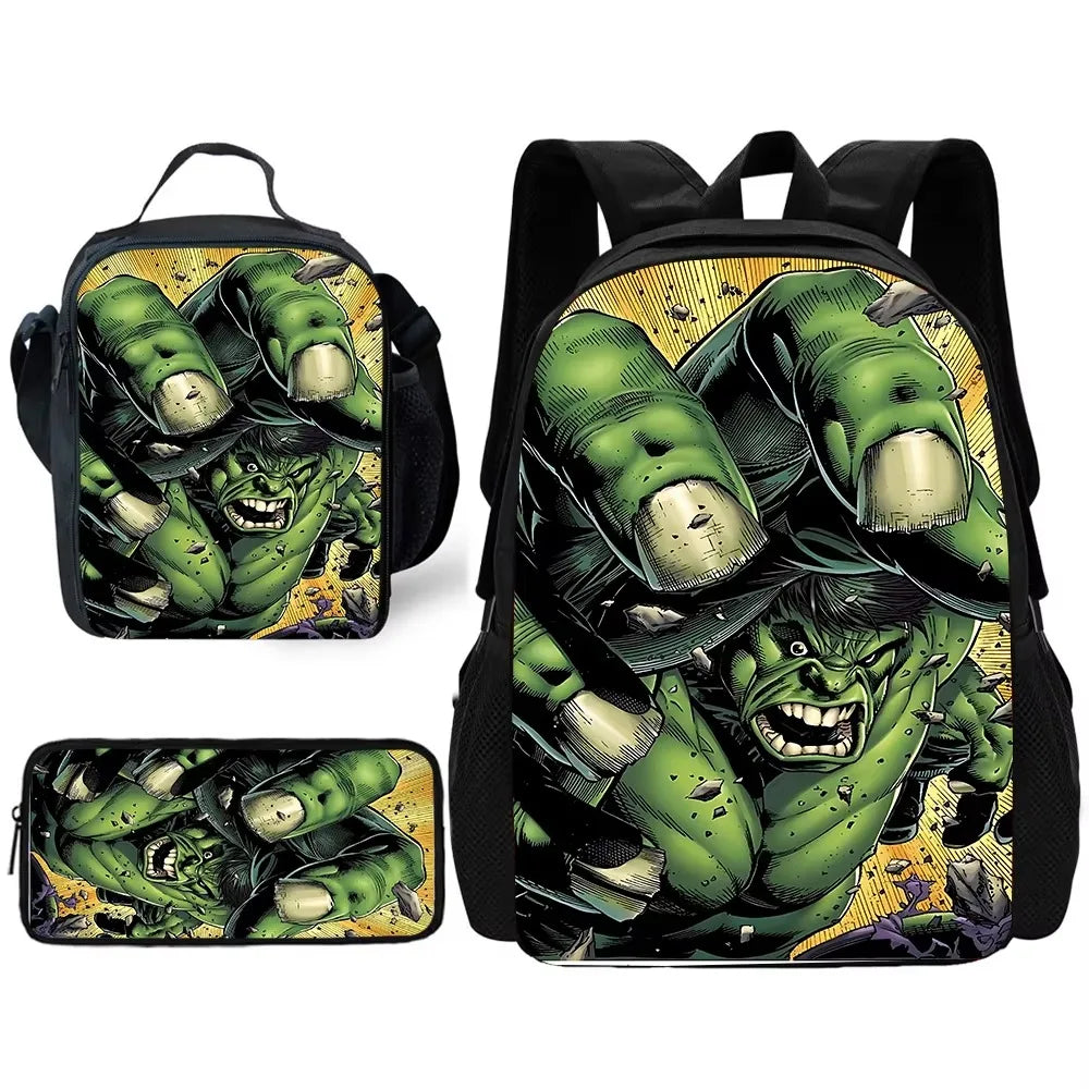 Hulk Rucksack-Set – Comic-Stil Zerstörerische Fäuste