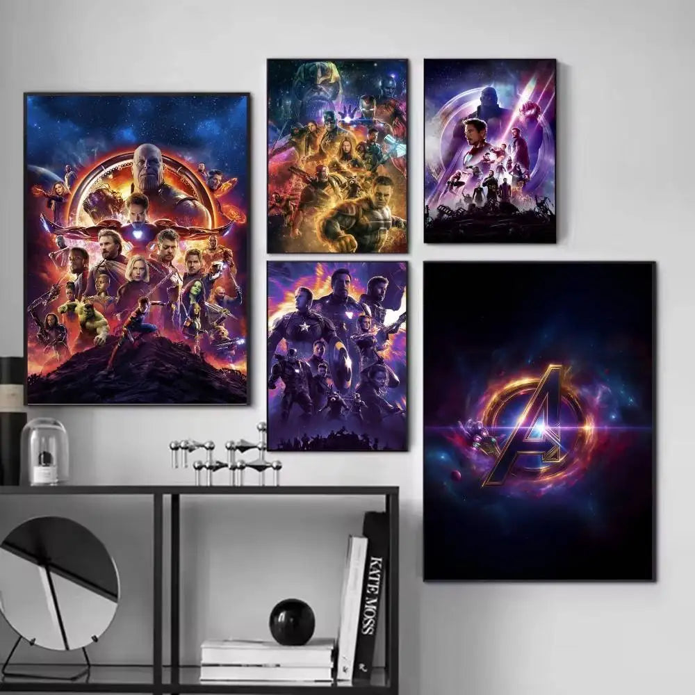 Affiche Avengers Infinity War - Design Contraste Blanc Noir