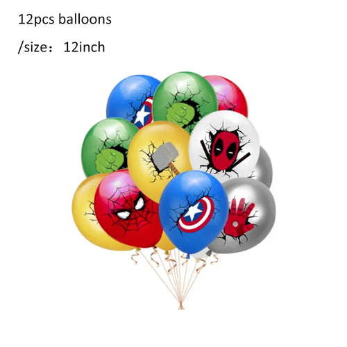 Decoración Cumpleaños Avengers - Globos x12