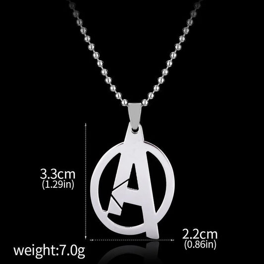 Collier Avengers Logo A - Pendentif Argenté