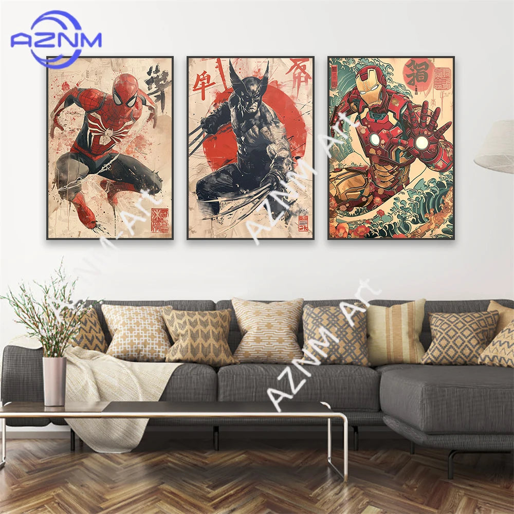 Poster Avengers Hulk - Style Tatouage Irezumi Japonais