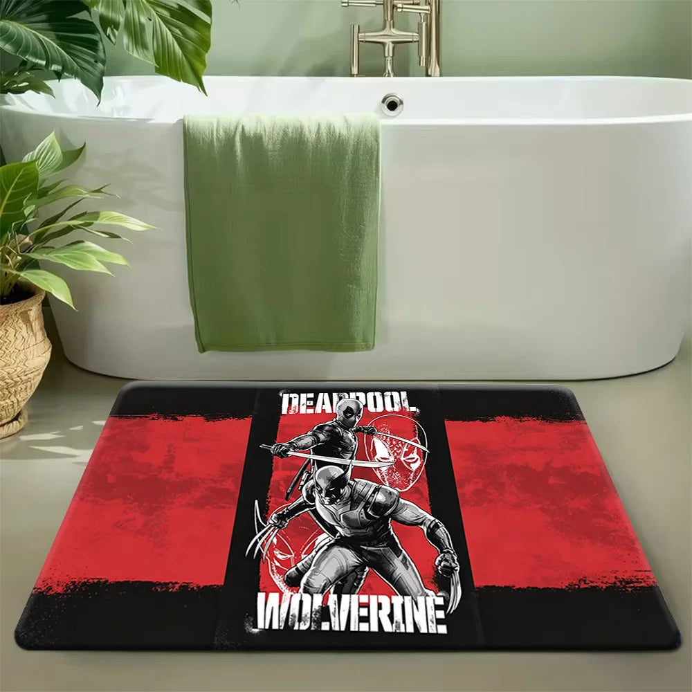 Alfombra Marvel Deadpool & Wolverine - Diseño Dúo Rojo Intenso