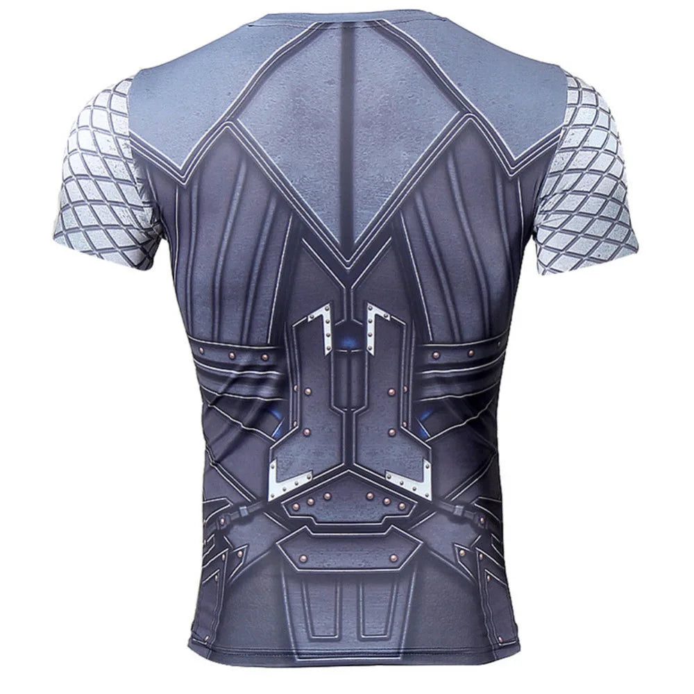 T-Shirt Avengers Thor 3D Compression - Manches Longues Gris Bleuté