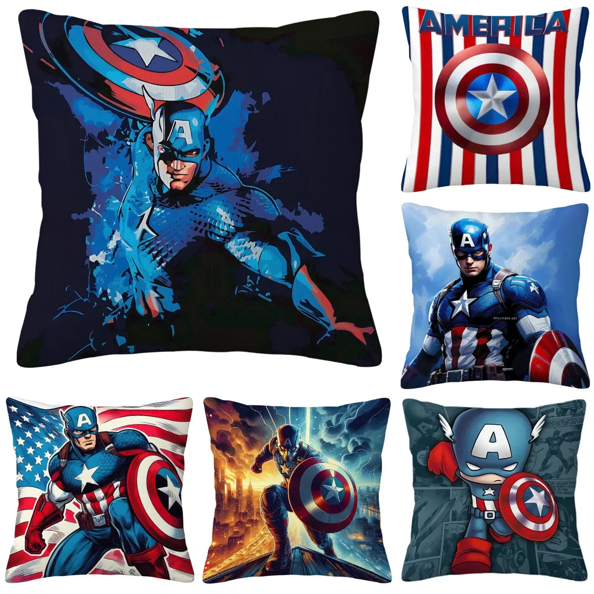 Funda de cojín Capitán América - Salpicaduras de pintura