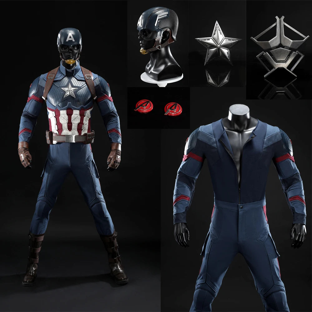 Costume Adulte Captain America Premium - Casque Étoile et Bottes
