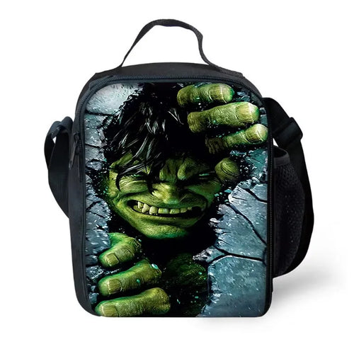 Bolsa Térmica Infantil Hulk - Cara Emergente Muro Piedra Agrietada