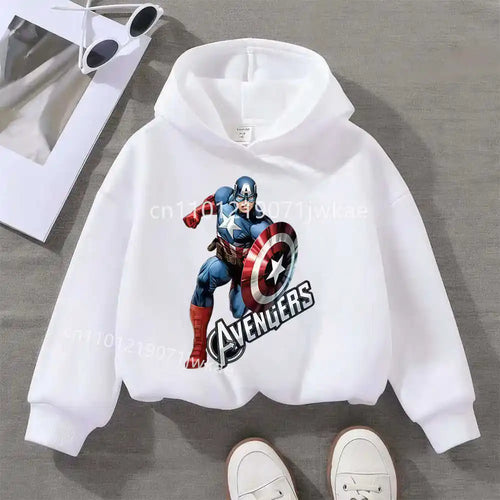 Sudadera con Capucha Infantil Los Vengadores Capitán América Solo - Blanco