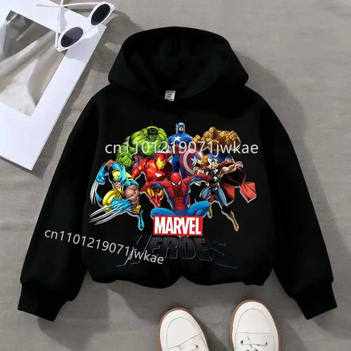 Sudadera con Capucha para Niños Marvel Heroes Group - Negro